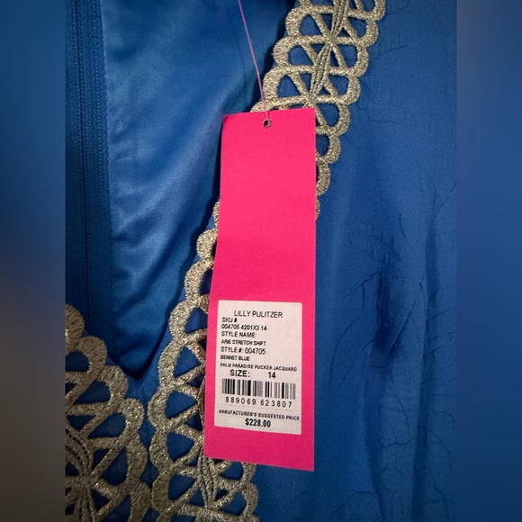 NWT Lilly Pulitzer Arie Stretch Shift - 14 - Bennett Blue - Picture 2 of 4